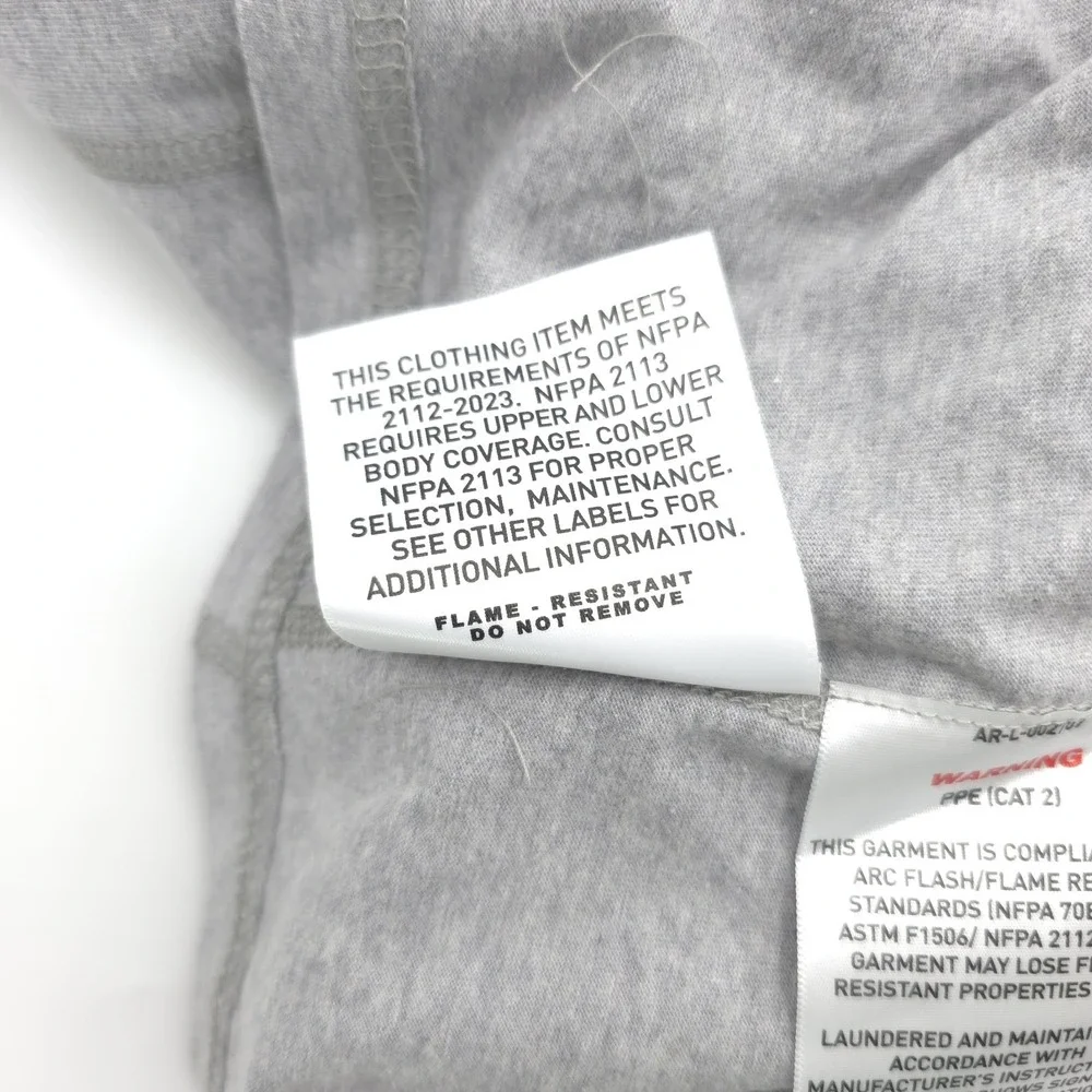 Ariat Men Gray Henley Large FR Work Crew Long Sleeve T-Shirt CAT2 2212 Perdido - Picture 15 of 16